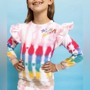 NWT Lola and the Boys “YOU ARE AMAZING TIE DYE” Sweatshirt Size 6